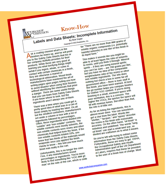 Labels and Data Sheets: Incomplete Information