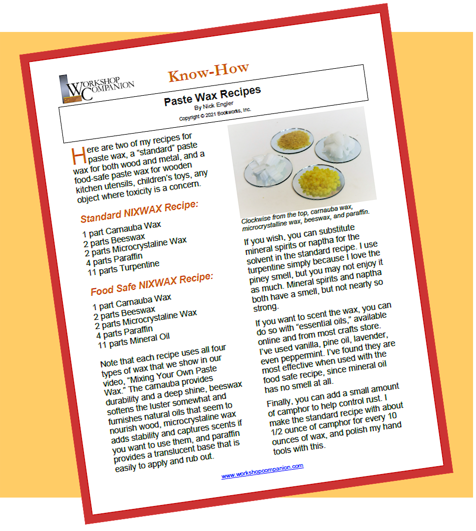 Nick's Paste Wax Recipes