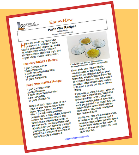 Nick's Paste Wax Recipes