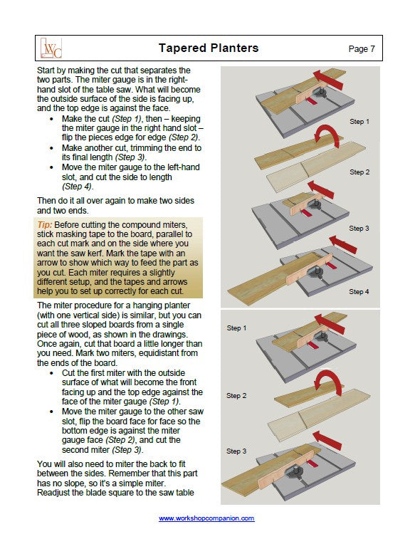 Tapered Planters Plan