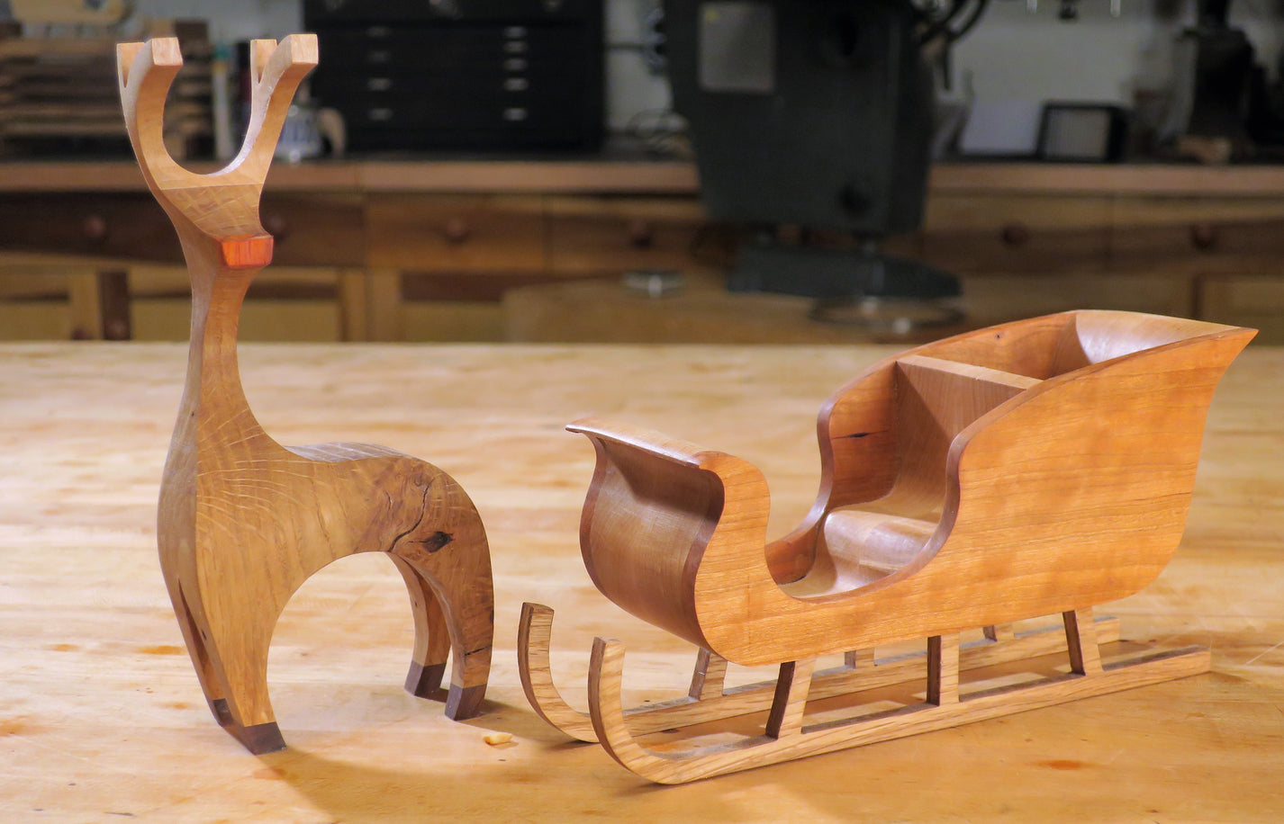 Band Saw Reindeer and Sleigh Plan Combo – Workshop Companion