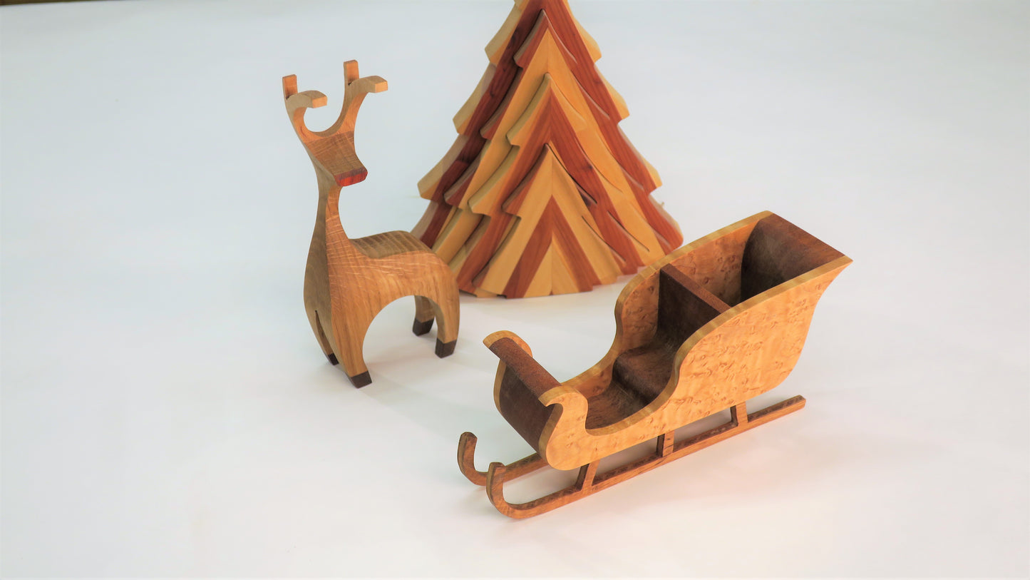 Reindeer & Sleigh & Christmas Tree Combo