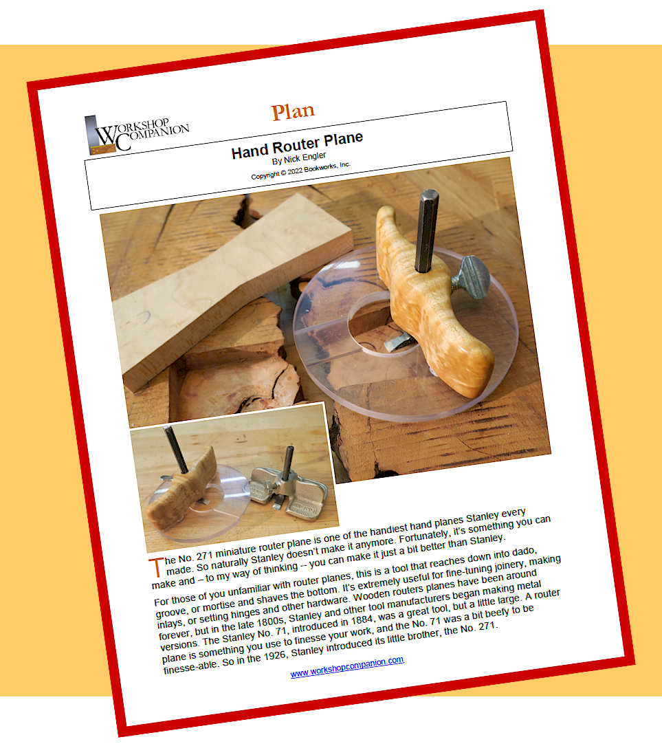 Hand Router Plane Plan – Workshop Companion